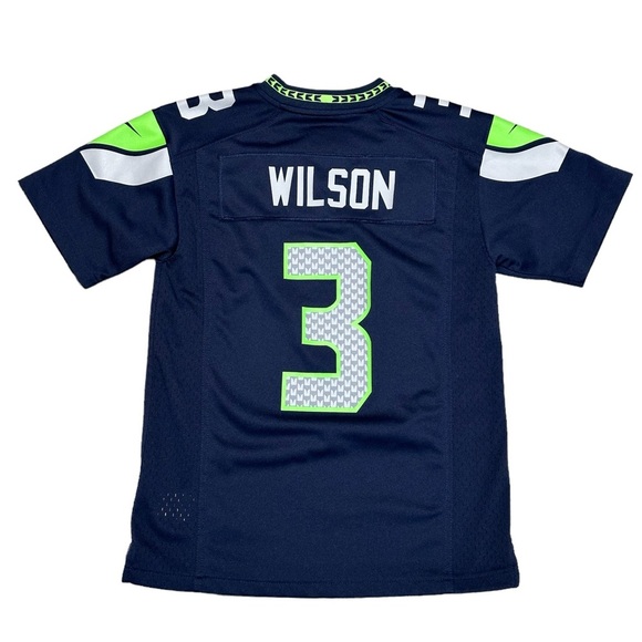 Nike Seattle Seahawks #3 Wilson Kids Youth Medium Short Sleeve Jersey Shirt NFL - Picture 4 of 8